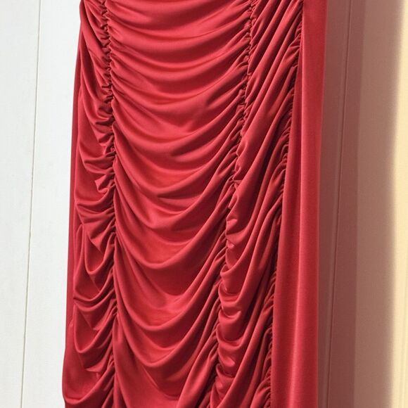 Body Central Women's‎ Red Strapless Ruched Bodycon Evening Party Dress Size M # - Picture 11 of 13